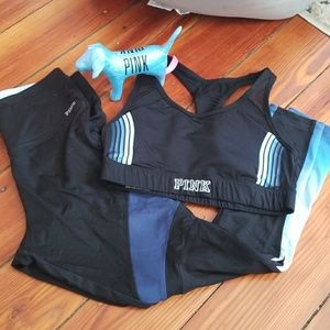 NWOT PINK leggings with matching sports bra